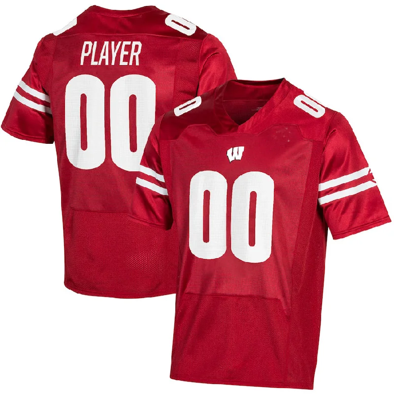 Custom W.Badgers Under Armour Pick-A-Player NIL Replica Football Jersey - Red Under Armour Pick-A-Player NIL Replica Football Jersey Red Stitched American College Jerseys-NBA Christmas Game Jerseys -