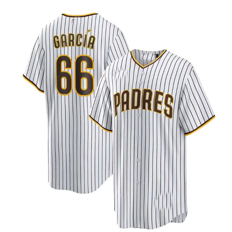 San Diego Padres #66 Luis Garc¨ªa Home Replica Player Jersey - White Baseball Jerseys-NBA Lightweight Basketball Jerseys -