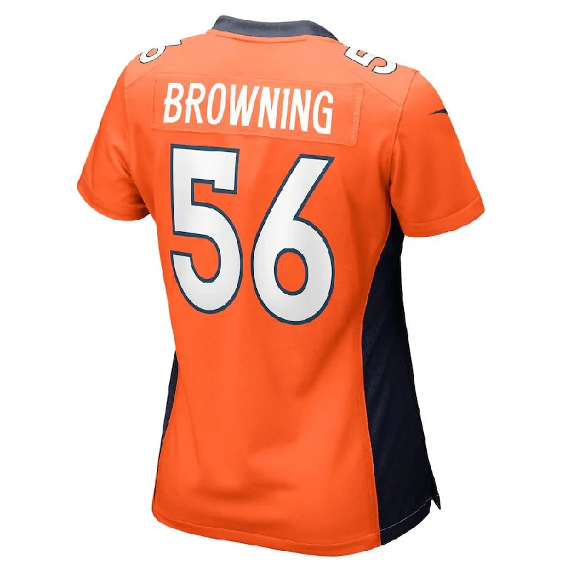 D.Broncos #56 Baron Browning Orange Game Jersey Stitched American Football Jerseys-NFL Stadium Jerseys -