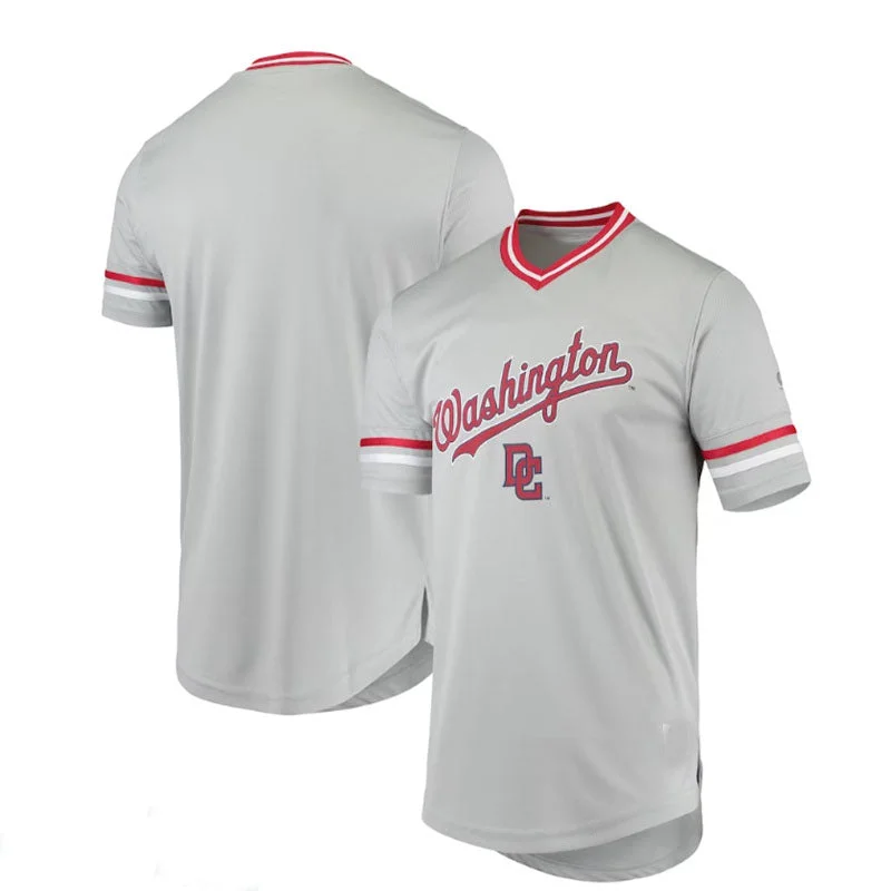 Washington Nationals Gray Replica V-Neck Jersey Baseball Jerseys-NBA Christmas Game Jerseys -