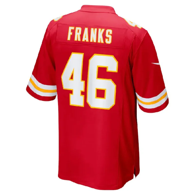 KC.Chiefs #46 Jordan Franks Red Game Player Jersey Stitched American Football Jerseys-NFL Retro Team Jerseys -