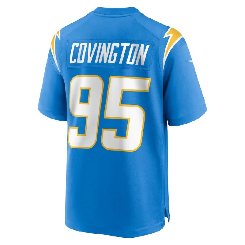 LA.Chargers #95 Christian Covington Powder Blue Game Jersey Stitched American Football Jerseys-NFL Training Camp Jerseys -