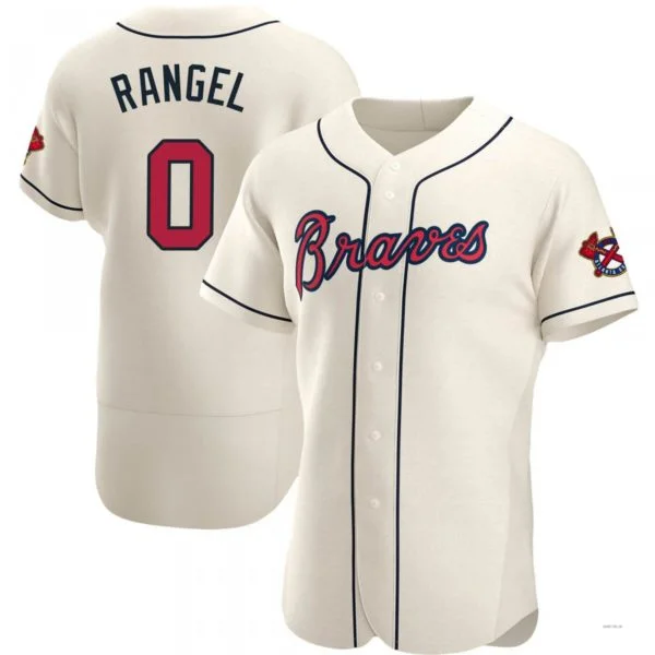 Atlanta Braves #0 Alan Rangel Cream Alternate Jersey Stitches Baseball Jerseys-NBA Alternative Jerseys -