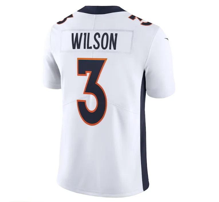 D.Broncos #3 Russell Wilson Team Vapor Limited Jersey - White Stitched American Football Jerseys-NFL On-Field Jerseys -