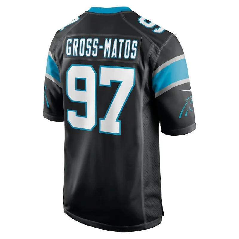 C.Panthers #97 Yetur Gross-Matos Black Player Game Jersey Stitched American Football Jerseys-NFL Classic Football Jerseys -