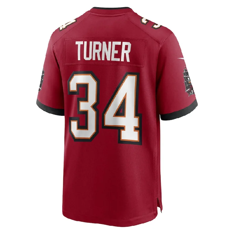 TB.Buccaneers #34 Nolan Turner Red Game Player Jersey Stitched American Football Jerseys-NFL Authentic Football Jerseys -