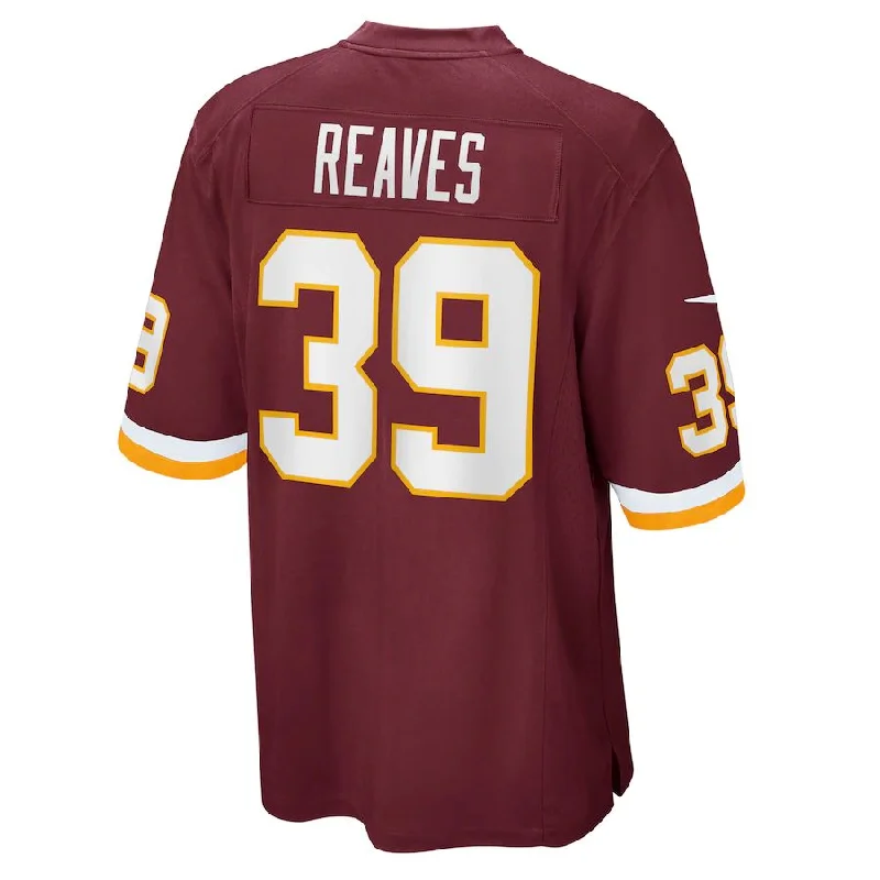 W.Football Team #39 Jeremy Reaves Burgundy Game Player Jersey Stitched American Football Jerseys-NFL Custom Player Jerseys -