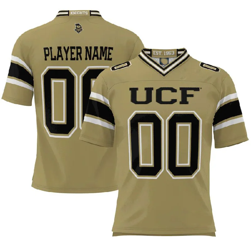 Custom U.Knights ProSphere NIL Pick-A-Player Football Jersey Gold Stitched American College Jerseys-NBA Retro Basketball Jerseys -