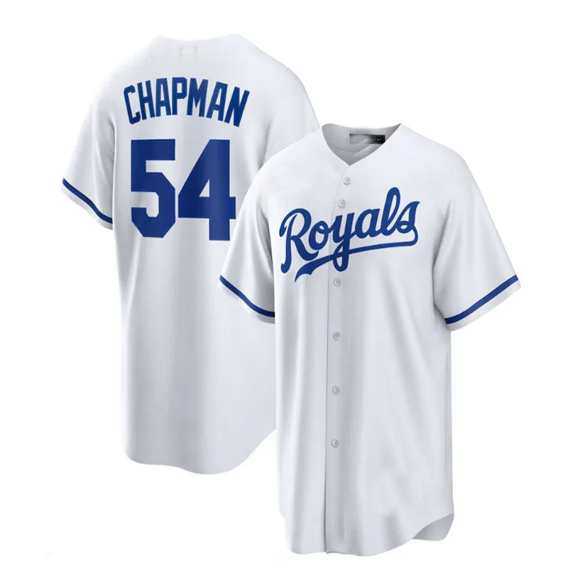 Kansas City Royals #54 Aroldis Chapman Home Replica Player Jersey - White Baseball Jerseys-NBA New Season Jerseys -