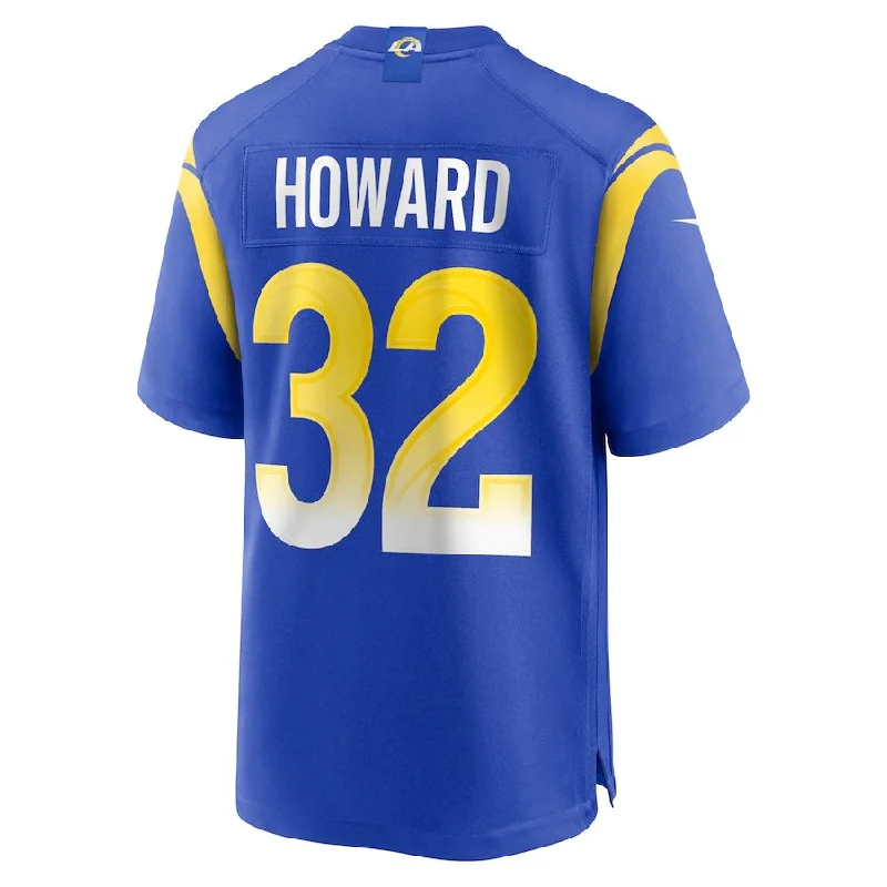 LA.Rams #32 Travin Howard Royal Game Player Jersey Stitched American Football Jerseys-NFL Sideline Gear Jerseys -