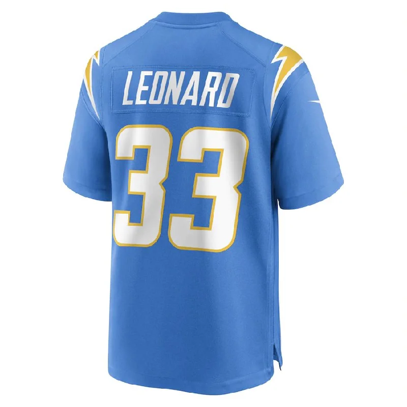 LA.Chargers #33 Deane Leonard Powder Blue Game Player Jersey Stitched American Football Jerseys-NFL Color Rush Jerseys -