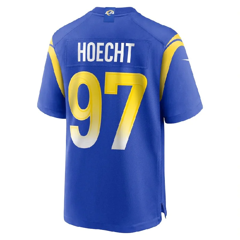 LA.Rams #97 Michael Hoecht Royal Game Player Jersey Stitched American Football Jerseys-NFL Short Sleeve Football Jerseys -