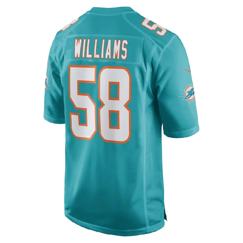 M.Dolphins #58 Connor Williams Aqua Game Player Jersey Stitched American Football Jerseys-NFL Special Edition Jerseys -