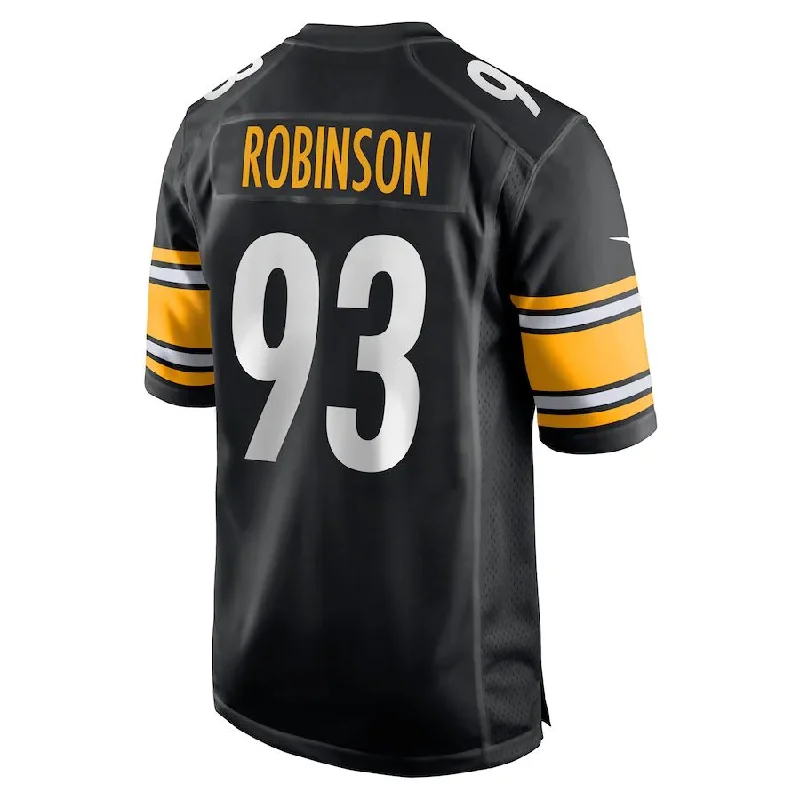 P.Steelers #93 Mark Robinson Black Game Player Jersey Stitched American Football Jerseys-NFL Sideline Jerseys -