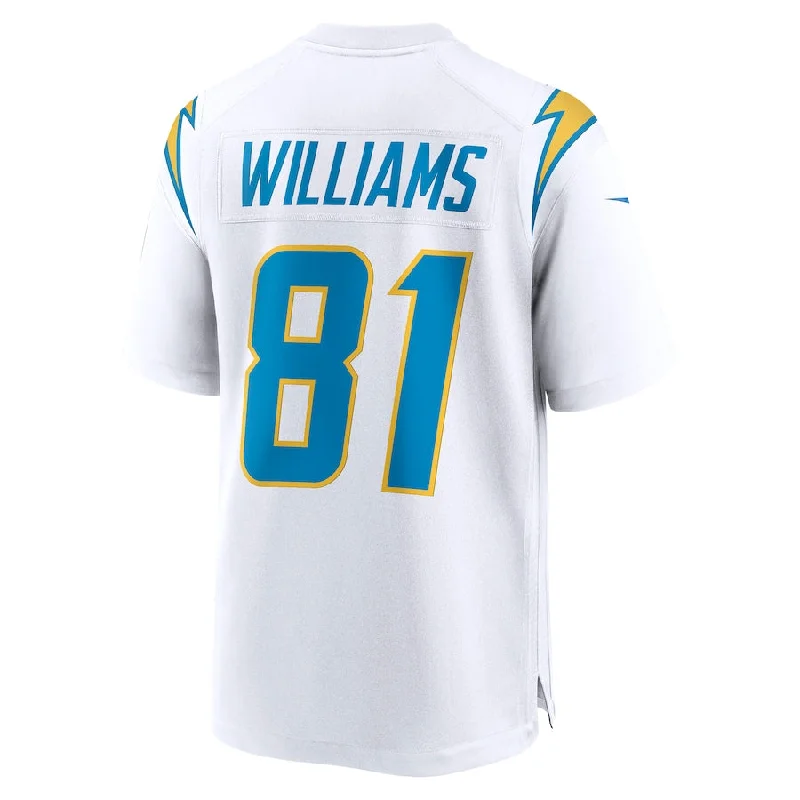 LA.Chargers #81 Mike Williams White Game Jersey Stitched American Football Jerseys-NFL Hall of Fame Collection -