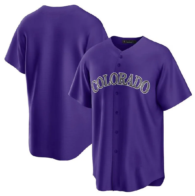 Colorado Rockies Purple Alternate Replica Team Baseball Jersey-NBA Short Sleeve Jerseys -