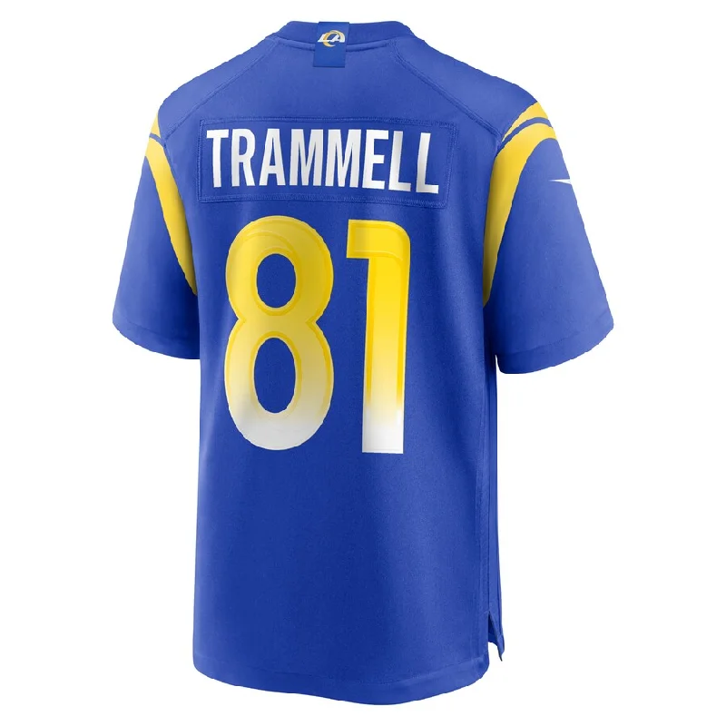 LA.Rams #81 Austin Trammell Royal Game Player Jersey Stitched American Football Jerseys-NFL Breast Cancer Awareness Jerseys -