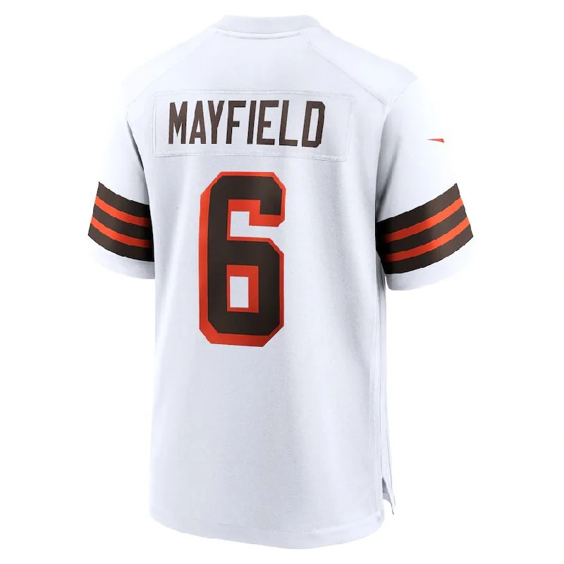 C.Browns #6 Baker Mayfield  White 1946 Collection Alternate Game Jersey Stitched American Football Jerseys-NFL Performance Football Jerseys -