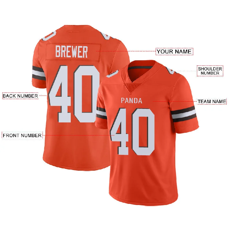 Custom C.Brown Stitched American Football Jerseys Personalize Birthday Gifts Orange Jersey-NBA Jordan Brand Jerseys -