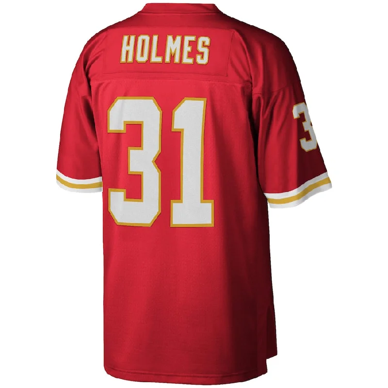 KC.Chiefs #31 Priest Holmes Mitchell & Ness Red 2002 Legacy Replica Jersey Stitched American Football Jerseys-NFL Collector’s Jerseys -