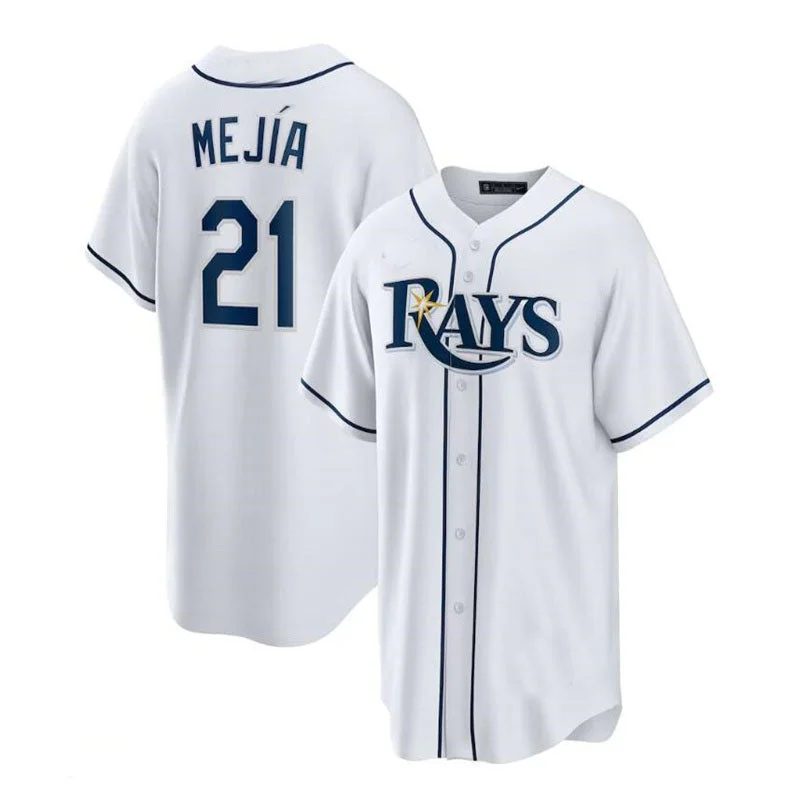 Tampa Bay Rays #21 Francisco Mejía Home Replica Player Jersey - White Baseball Jerseys-NBA 75th Anniversary Jerseys -