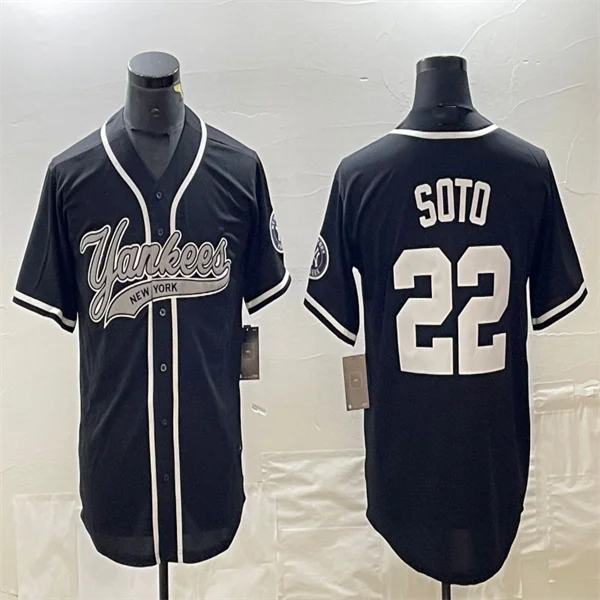 Los Angeles Dodgers #22 Juan Soto Black Home Authentic Patch Jersey Baseball Jerseys-NBA Road Jerseys -