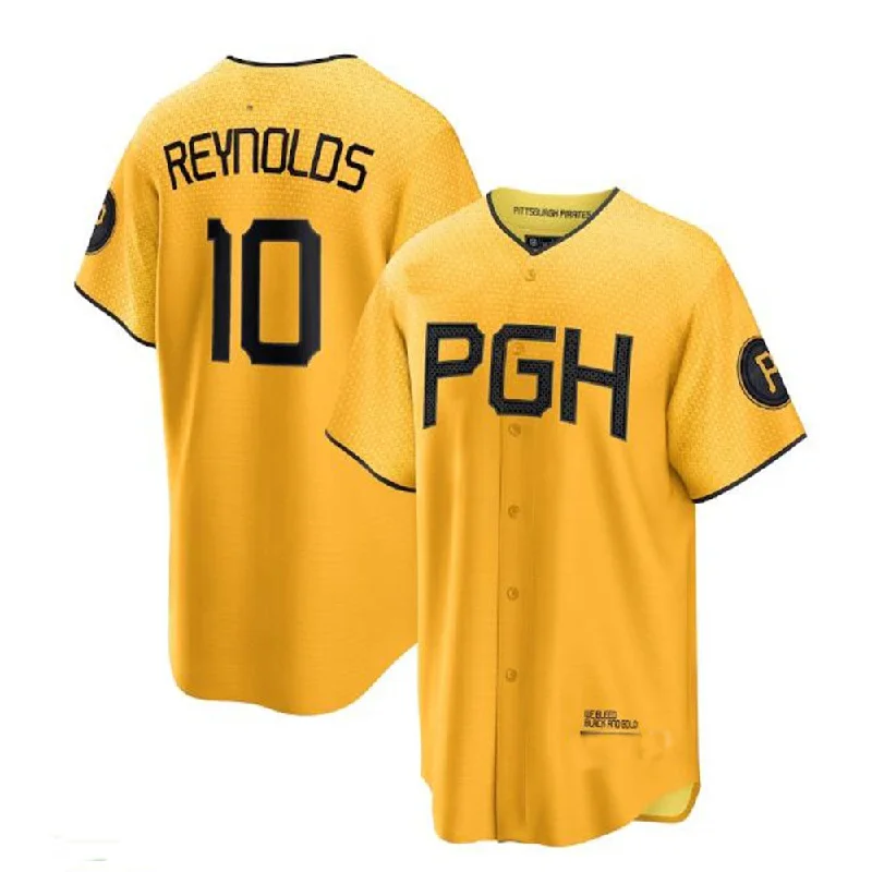 Pittsburgh Pirates #10 Bryan Reynolds 2023 City Connect Replica Player Jersey - Gold Baseball Jerseys-NBA Custom Name Jerseys -