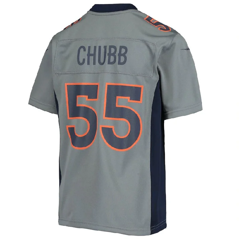 D.Broncos #55 Bradley Chubb Gray Inverted Team Game Jersey Stitched American Football Jerseys-NFL Pro Bowl Jerseys -