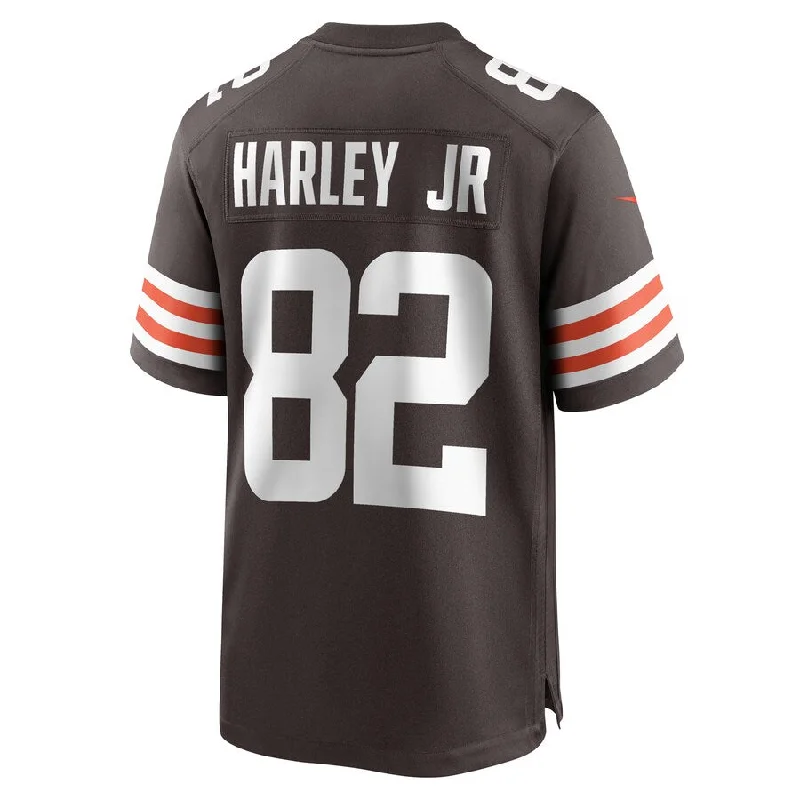 C.Browns #82 Mike Harley Jr. Brown Game Player Jersey Stitched American Football Jerseys-NFL Pro-Level Jerseys -