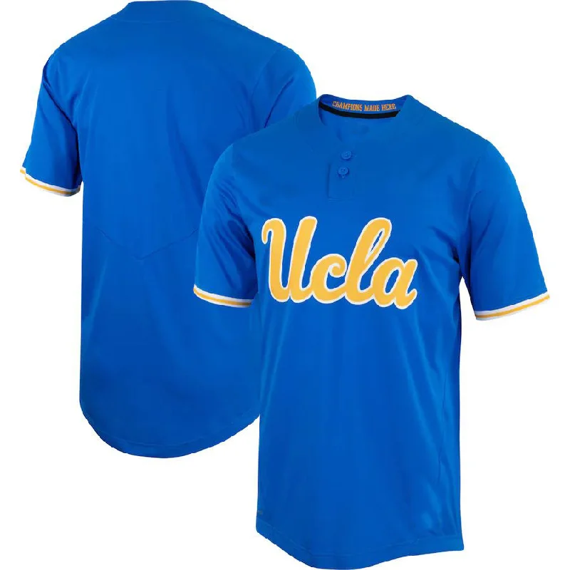 U.Bruins Unisex Two-Button Replica Softball Jersey Blue Stitched American College Jerseys-NBA Team USA Jerseys -