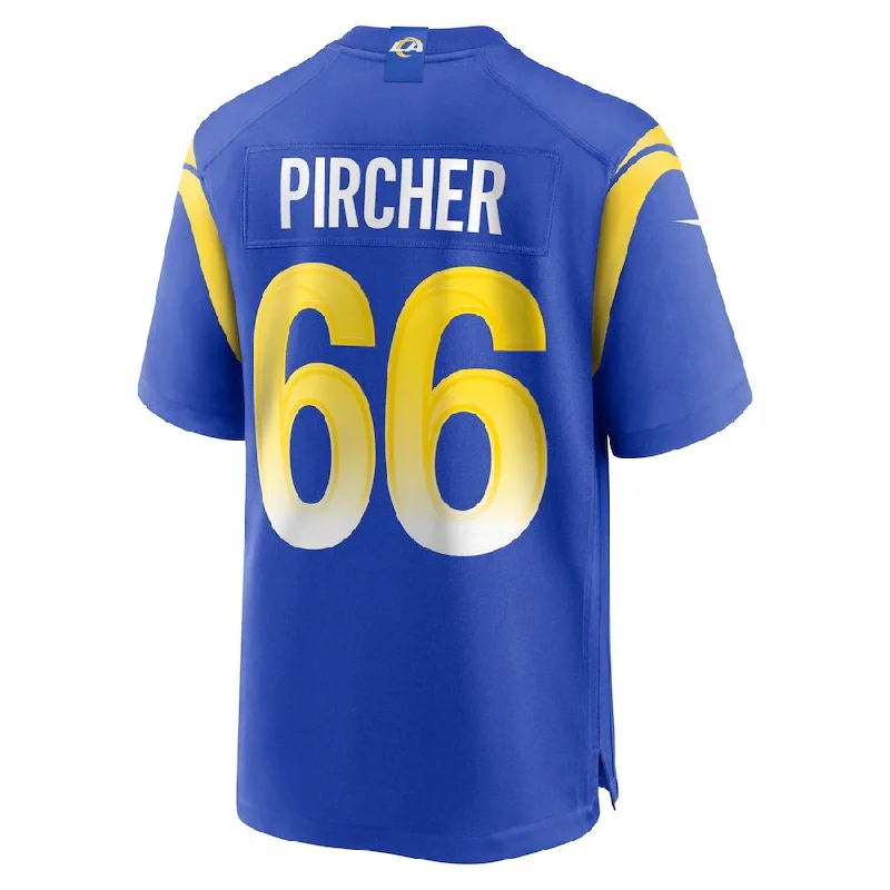 LA.Rams #66 Max Pircher Royal Game Jersey Stitched American Football Jerseys-NFL Limited Edition Jerseys -