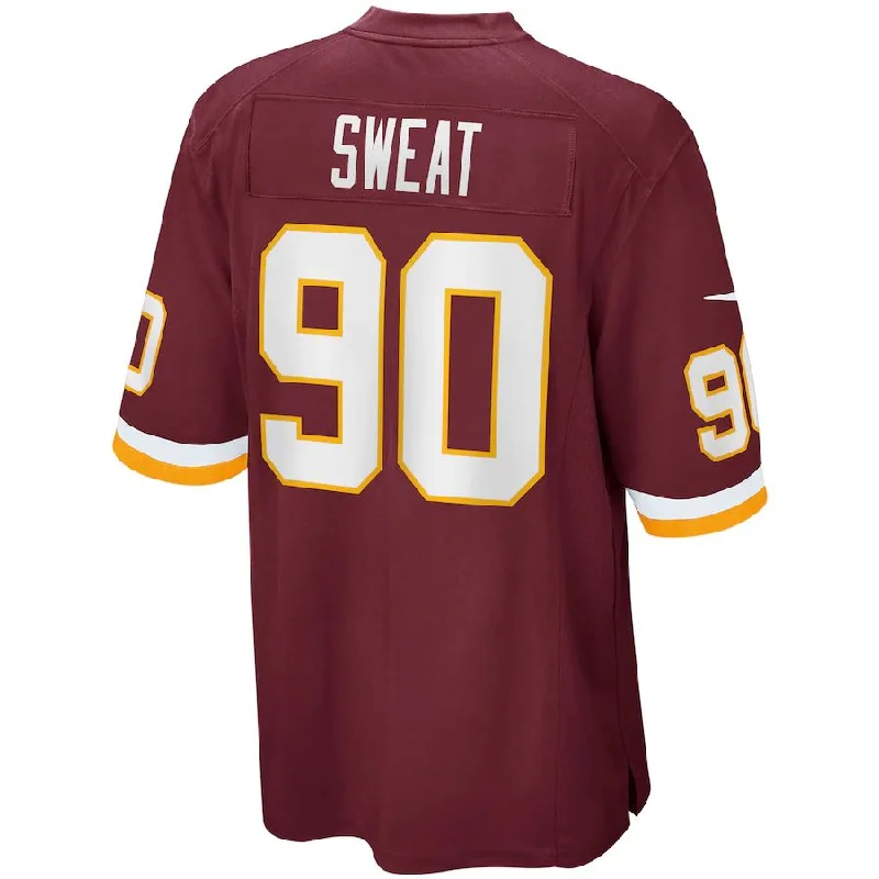 W.Football Team #90 Montez Sweat Burgundy Game Jersey Stitched American Football Jerseys-NFL College Throwback Jerseys -