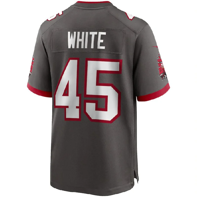 TB.Buccaneers #45 Devin White Pewter Game Jersey Stitched American Football Jerseys-NFL Color Rush Jerseys -