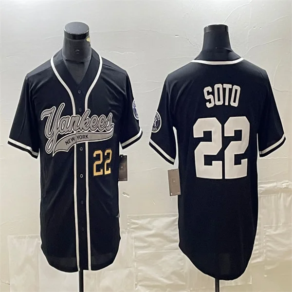 Los Angeles Dodgers #22 Juan Soto Black Home Authentic Patch Jersey Baseball Jerseys-NBA Classic Team Jerseys -