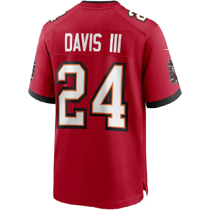 TB.Buccaneers #24 Carlton Davis III Red Game Player Jersey Stitched American Football Jerseys-NFL Breast Cancer Awareness Jerseys -