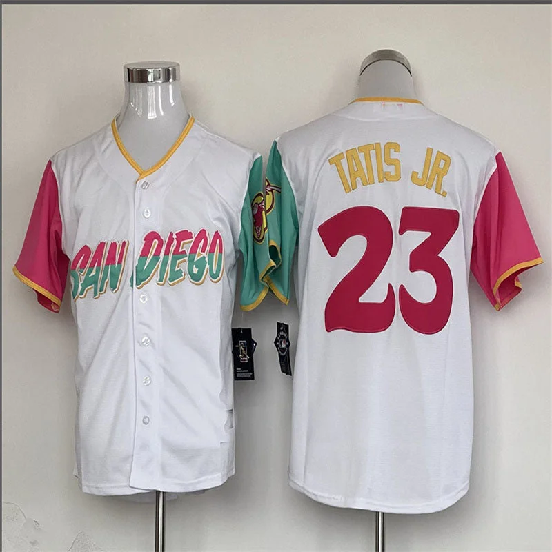 San Diego Padres #23 Fernando Tatis Jr. White City Connect Replica Player Jersey Baseball Jerseys-NBA Sportswear Jerseys -