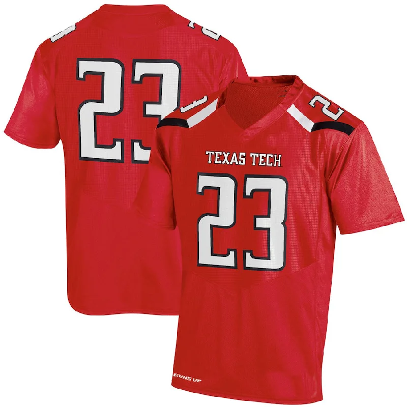 #23 T.Tech Red Raiders Under Armour Replica Jersey Red Stitched American College Jerseys-NBA Playoff Edition Jerseys -