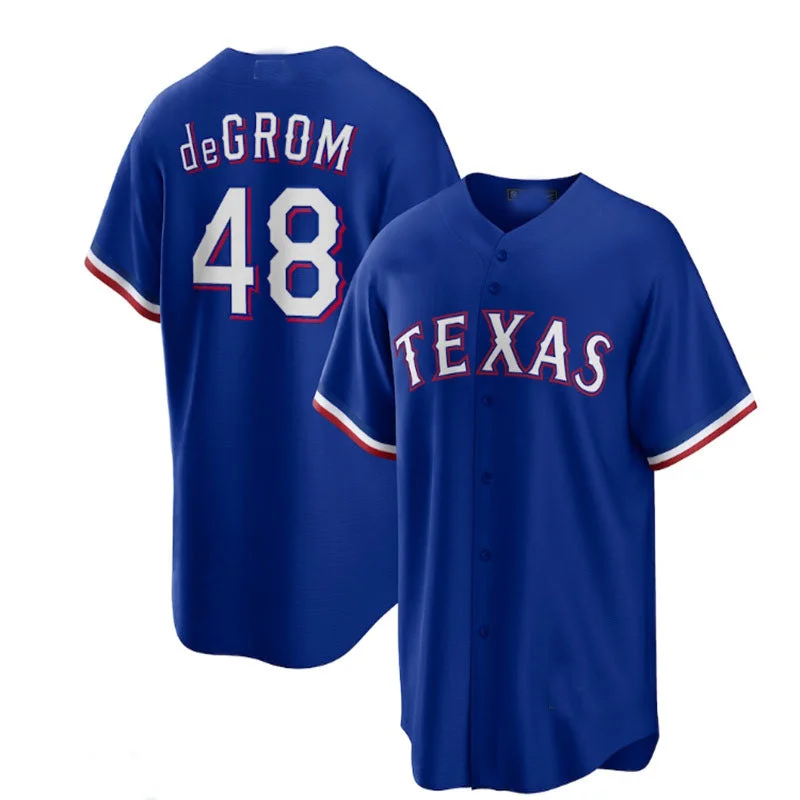 Texas Rangers #48 Jacob deGrom Royal Away Replica Player Jersey Baseball Jerseys-NBA City Edition Jerseys -