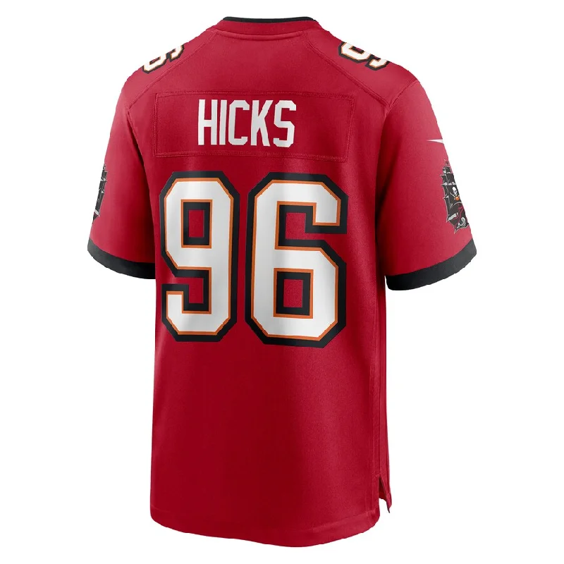 TB.Buccaneers #96 Akiem Hicks Red Game Player Jersey Stitched American Football Jerseys-NFL Youth Football Jerseys -