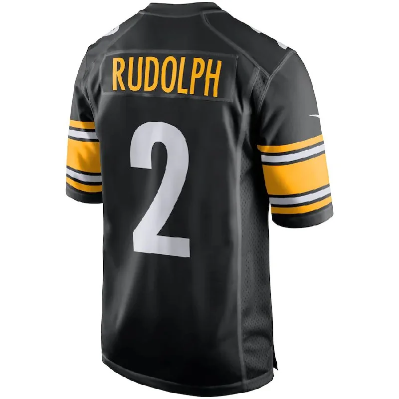 P.Steelers #2 Mason Rudolph Black Game Player Jersey Stitched American Football Jerseys-NFL Men’s Authentic Jerseys -