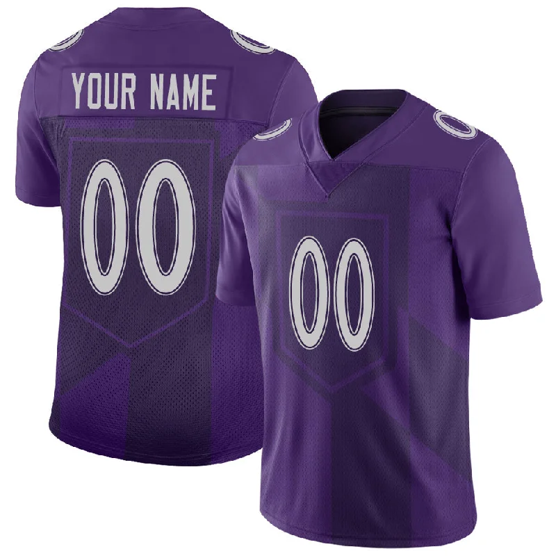 Custom B.Raven Men's American Purple City Vapor Limited Stitched Football Jersey-NBA Alternative Jerseys -