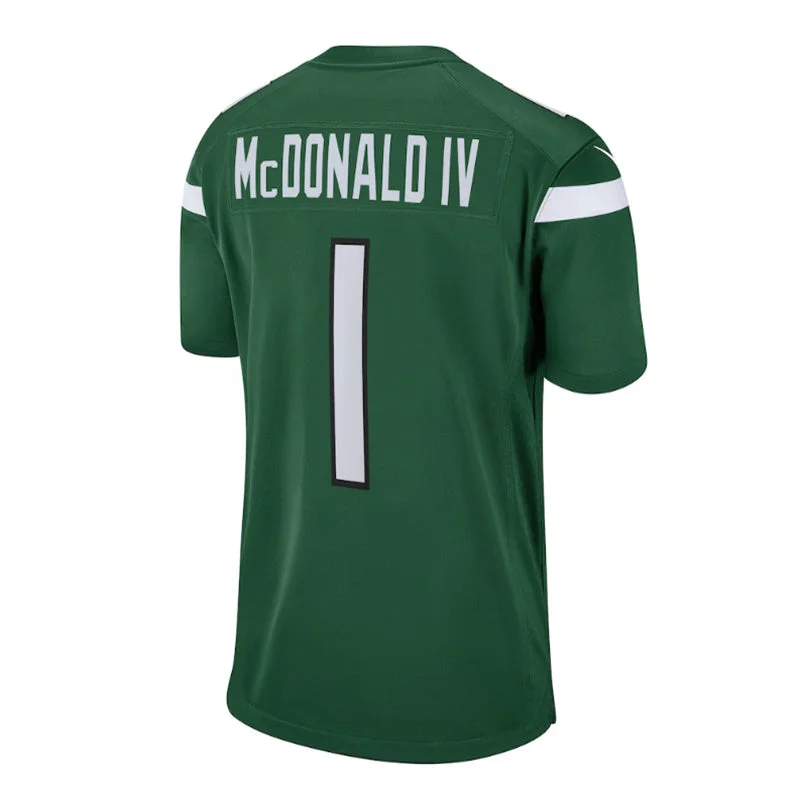 NY.Jets #1 Will McDonald IV 2023 Draft First Round Pick Game Jersey - Gotham Green Stitched American Football Jerseys-NFL Lightweight Football Jerseys -