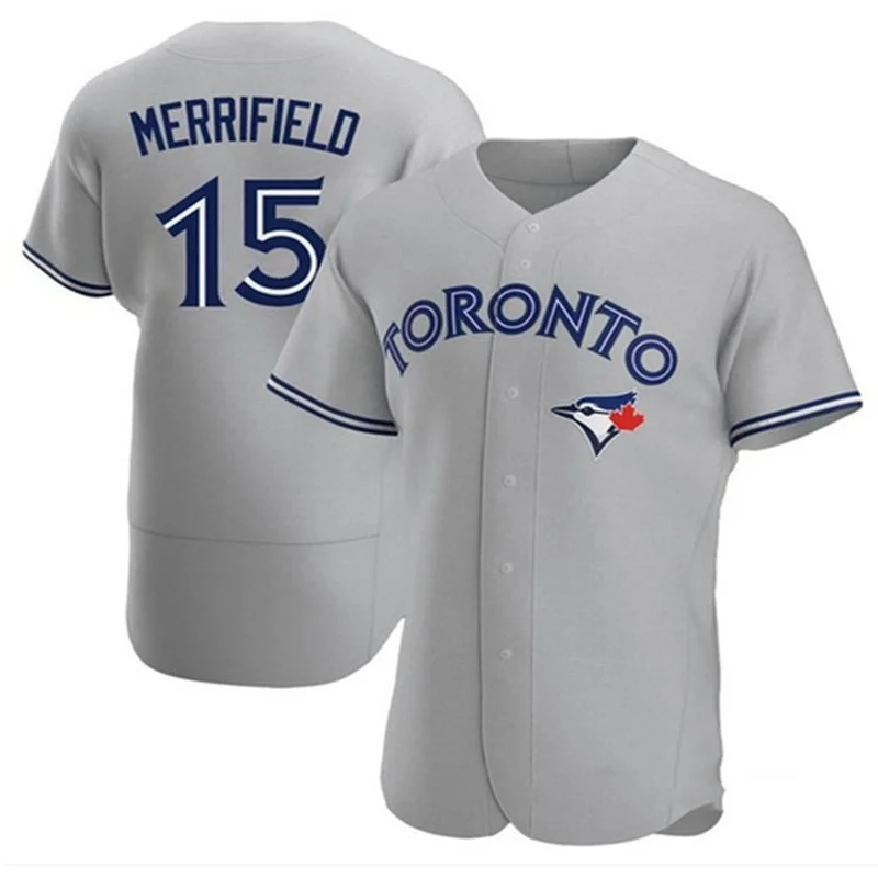 Toronto Blue Jays #15 Whit Merrifield Gray Road Flex Base Player Jersey Baseball Jerseys-NBA City Edition Jerseys -