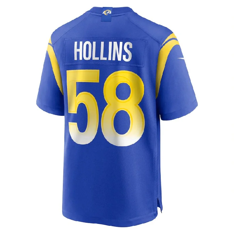 LA.Rams #58 Justin Hollins Royal Game Jersey Stitched American Football Jerseys-NFL Vapor Limited Jerseys -