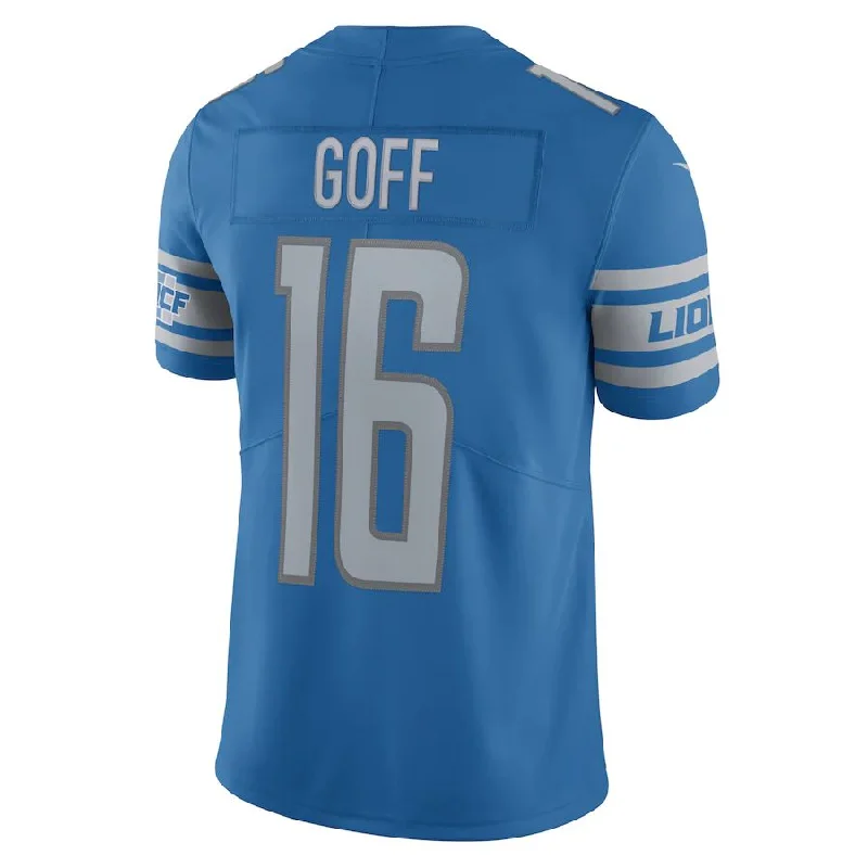 D.Lions #16 Jared Goff Blue Vapor Limited Jersey Stitched American Football Jerseys-NFL 100th Anniversary Jerseys -