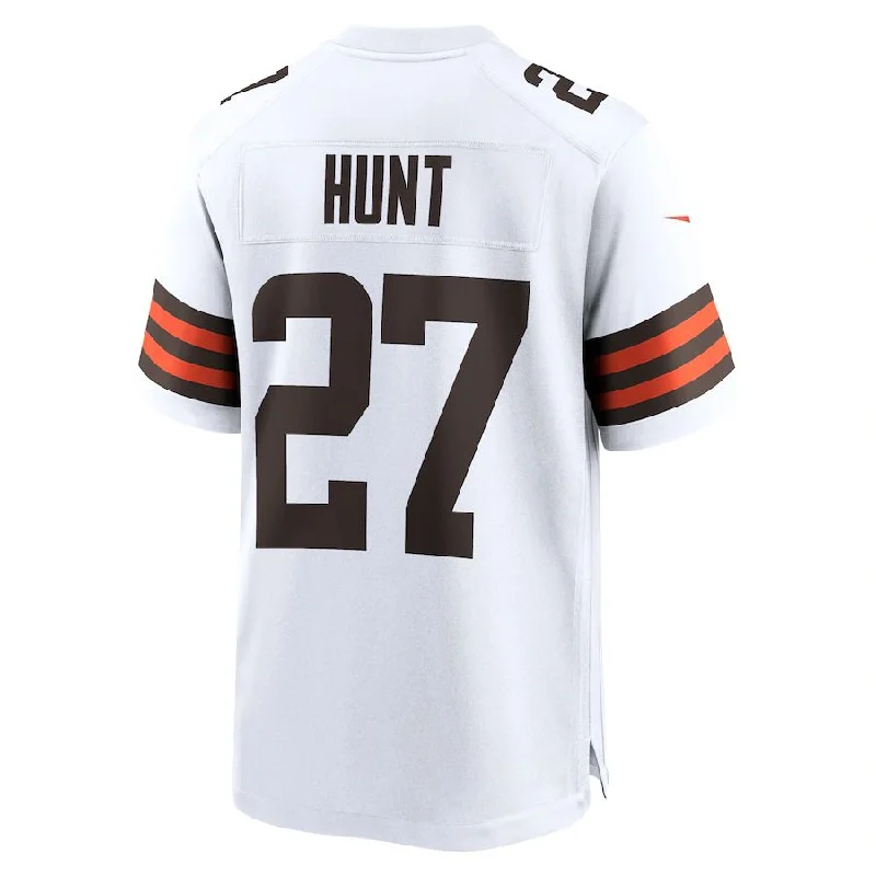 C.Browns #27 Kareem Hunt White Game Player Jersey Stitched American Football Jerseys-NFL Custom Player Jerseys -