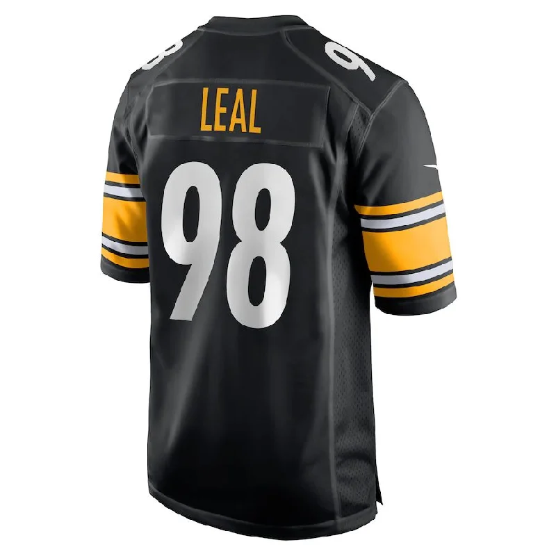 P.Steelers #98 DeMarvin Leal Black Game Player Jersey Stitched American Football Jerseys-NFL Authentic Football Jerseys -