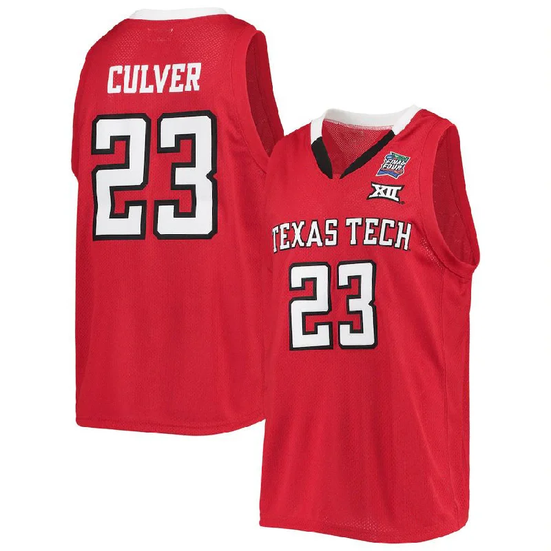 T.Tech Red Raiders #23 Jarrett Culver Original Retro Brand Alumni Commemorative Replica Basketball Jersey Red Stitched American College Jerseys-NBA College Throwback Jerseys -