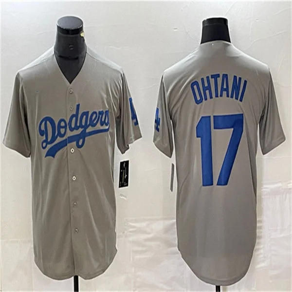 Los Angeles Dodgers #17 Shohei Ohtani Gray Home Authentic Patch Jersey Baseball Jerseys-NBA Lightweight Basketball Jerseys -