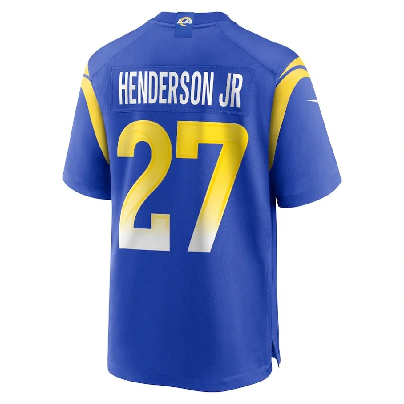 LA.Rams #27 Darrell Henderson Jr. Royal Game Jersey Stitched American Football Jerseys-NFL Preseason Jerseys -